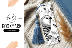 Black and White Bird Illustration with Floral Elements Product Image 1