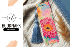 Gerbera Daisy Floral Illustration with Pink Orange and Blue Product Image 1