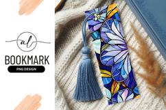 Stained Glass Floral Design in Blues Purples and Yellows Product Image 1