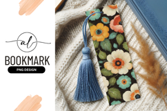 Painted Floral Pattern with Orange Yellow Teal and White Product Image 1