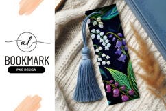 Floral Illustration of White Lily of the Valley and Purple Product Image 1