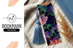 Colorful floral pattern with outlined flowers and leaves Product Image 1