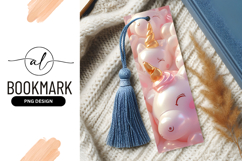 Pink and Gold Unicorns Floating with Smiling Faces and Pink Product Image 1