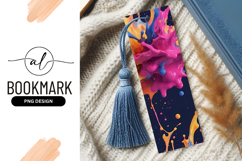 Colorful Paint Splashes On Dark Background Bookmark Png Product Image 1