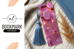 Abstract Pink Gold Hexagons Bookmark Png Product Image 1