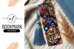 Stained Glass Bookmark Png Design On Cozy Blanket Product Image 1
