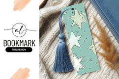 Teal Stars Celestial Pattern Bookmark Png Product Image 1