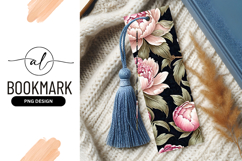 Pink Peonies Bloom On Dark Backdrop Bookmark Png Product Image 1