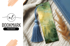 Watercolor Forest Scene with Full Moon and Atmospheric Product Image 1