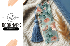 Peach and Pink Paper Flowers with Teal Leaves on a Light Product Image 1