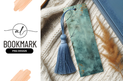 Teal and Gold Abstract Forest Branches Bookmark Png Product Image 1