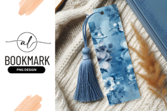 Blue floral design with watercolor style flowers and leaves Product Image 1