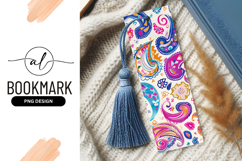 Colorful Paisley Pattern on White Background with Floral Product Image 1