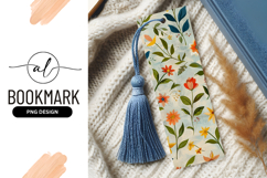 Floral Pattern with Orange Yellow and Blue Flowers and Green Product Image 1