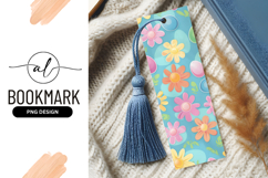 Colorful floral and egg pattern on a light blue background Product Image 1