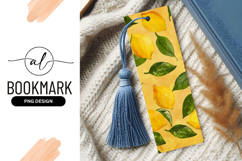 Watercolor lemons and green leaves on a textured yellow Product Image 1