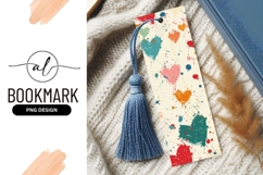 Colorful Painted Hearts and Splatter on Cream Background Product Image 1