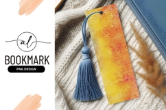 Abstract Watercolor Bookmark with Floral White Line Art Product Image 1