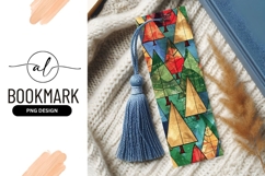 Colorful abstract Christmas trees pattern Bookmark Png Product Image 1