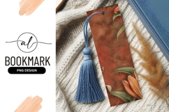 Red Snake Lily Leaves Floral Illustration Bookmark Png Product Image 1