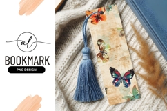 Butterfly Bookmark Png Design with Grunge Texture Product Image 1