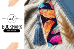 Colorful Feather Illustration on Dark Background Bookmark Product Image 1