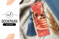 Bees Drinking Coffee from Striped Cup with Hearts Bookmark Product Image 1