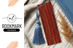 Wooden Bookmark Blue Tassel On Wool Blanket Product Image 1