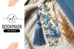 Blue Floral Branch Illustration on Beige Background Product Image 1
