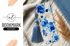Blue Floral Illustration with Watercolor Splatter Product Image 1