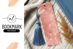 Rose Gold Starry Sky Bookmark Png Design Pink Stars Product Image 1