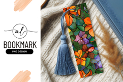 Stained Glass Floral Pattern with Orange Purple and Green Product Image 1