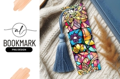 Stained Glass Floral Bookmark Png Design Product Image 1