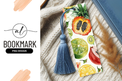 Watercolor painted fruits sliced papaya kiwi lime lemon Product Image 1