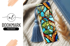 Stained Glass Bookmark With Blue Tassel Design Product Image 1