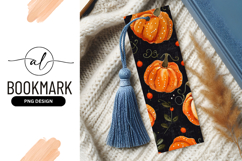 Watercolor Pumpkins with White Spots and Vines on Black Product Image 1