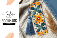 Watercolor Geometric Floral Pattern in Teal Orange and Red Product Image 1