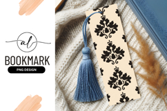 Black Damask Floral Pattern on Cream Background image Product Image 1