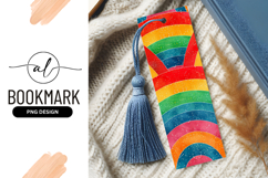 Watercolor Rainbow Arcs with White Speckles Bookmark Png Product Image 1