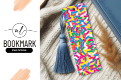 Colorful Sprinkles Pattern on Pink Background Bookmark Png Product Image 1