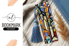 Stained Glass Bookmark Png With Blue Tassel Product Image 1