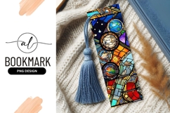 Stained Glass Bookmark With Blue Tassel On Knit Product Image 1