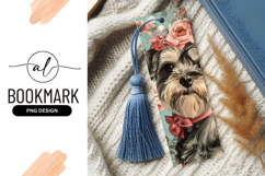 Floral Dog Illustration Bookmark Png Design Product Image 1