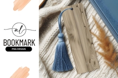 Wooden Bookmark Png With Blue Tassel Still Life Product Image 1