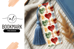 Vertical Pattern of Hearts on a Checkered Background Product Image 1