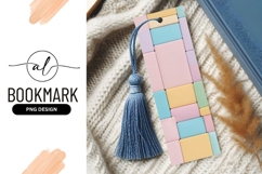 Pastel Tiled Bookmark Png With Blue Tassel Product Image 1