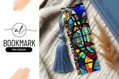 Stained Glass Steampunk Bookmark Png Design Product Image 1
