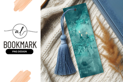 Teal Chandelier with Lit Candles on Textured Background Product Image 1