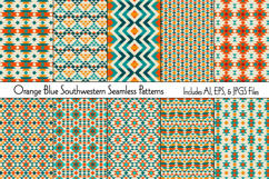 Orange Blue Southwestern Seamless Patterns Product Image 1