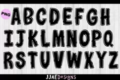 Black Doodle Font PNG Letters | Black Doodle PNG Alphabet Product Image 2